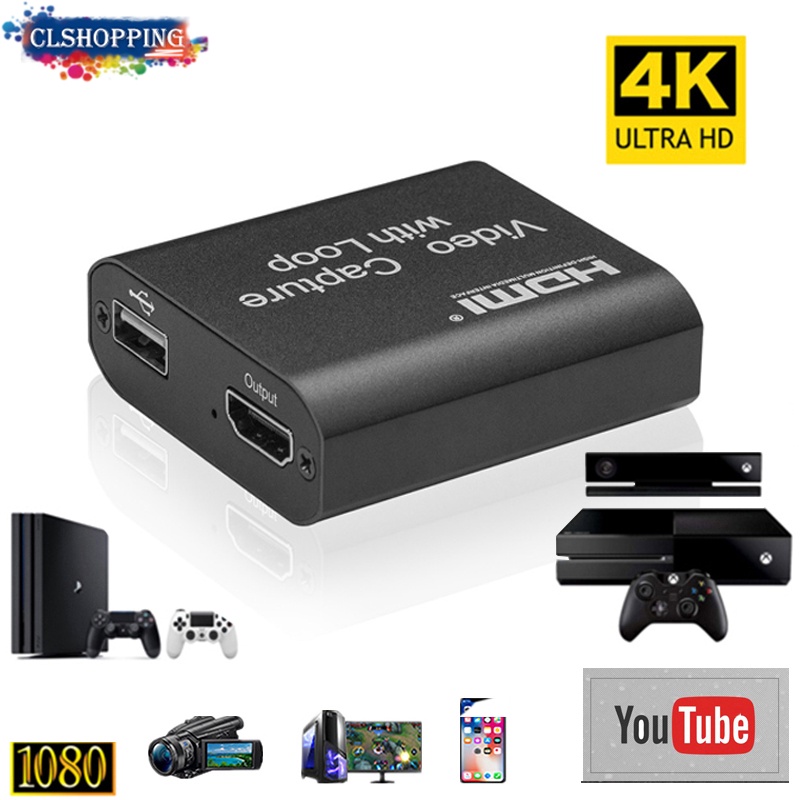 Tarjeta De capturadora de vídeo 60fps HDMI HD 1080P 4K A USB 2.0 3.0 Transmisión Vivo TV