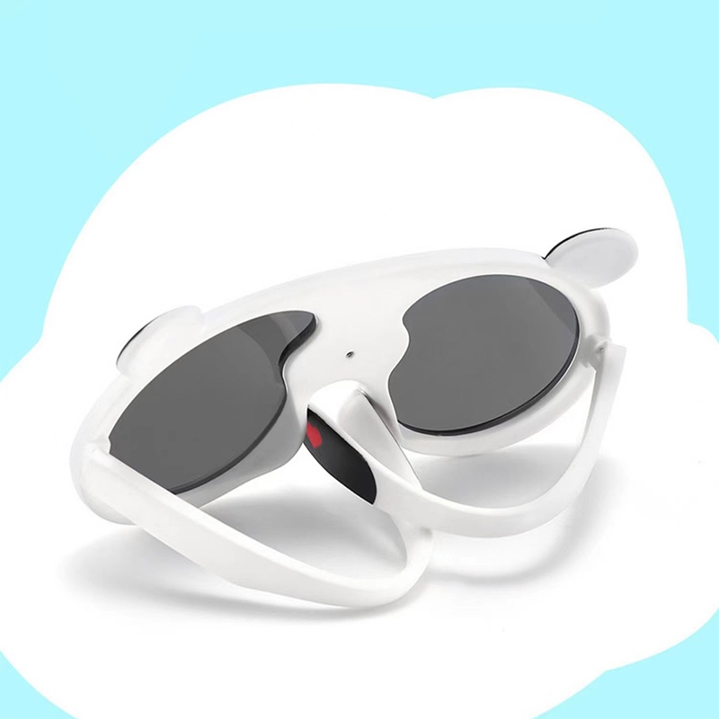 Los niños gafas de sol gafas de sol de dibujos animados Panda Imprimir protección UV Gafas de sol plegables para Niños Niñas color al azar de 4 PC 