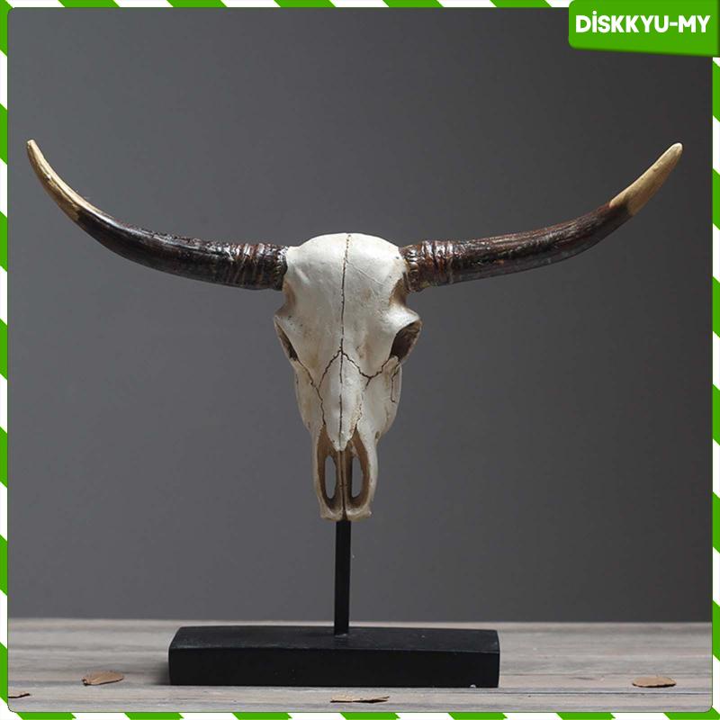 Dasmöbelwerk XXL Deco calavera Escultura de cabeza de toro Antler Bull Cuernos Bull calavera Buffalo 69 cm resistente al agua 12 colores 