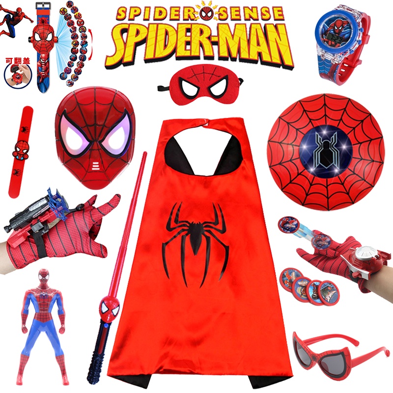 Marvel Spiderman Anime Figura Juguetes Cosplay Props Capa Máscara Halloween  Dibujos Animados Lanzador Guante Reloj Conjunto Para Niños Regalo | Shopee  México