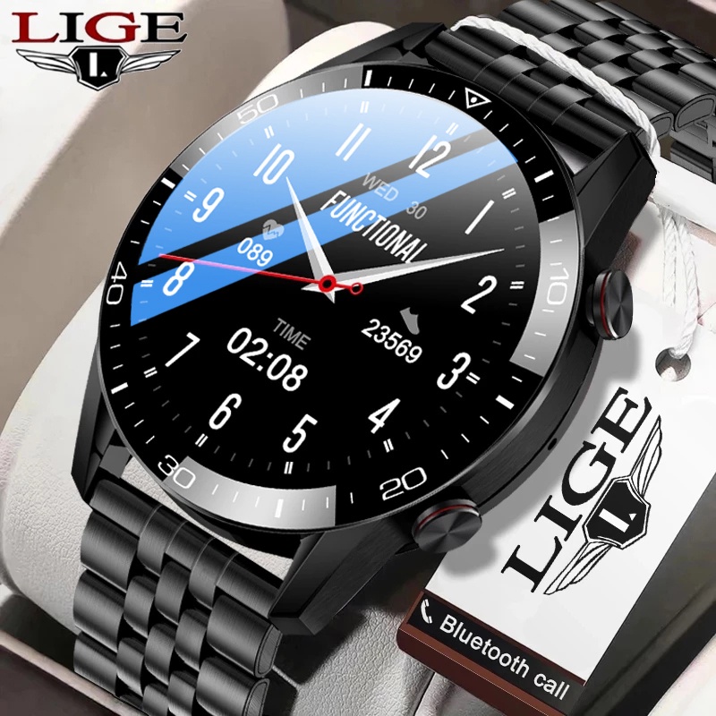 LIGE IP68 Reloj Inteligente Impermeable Pantalla Completa Táctil