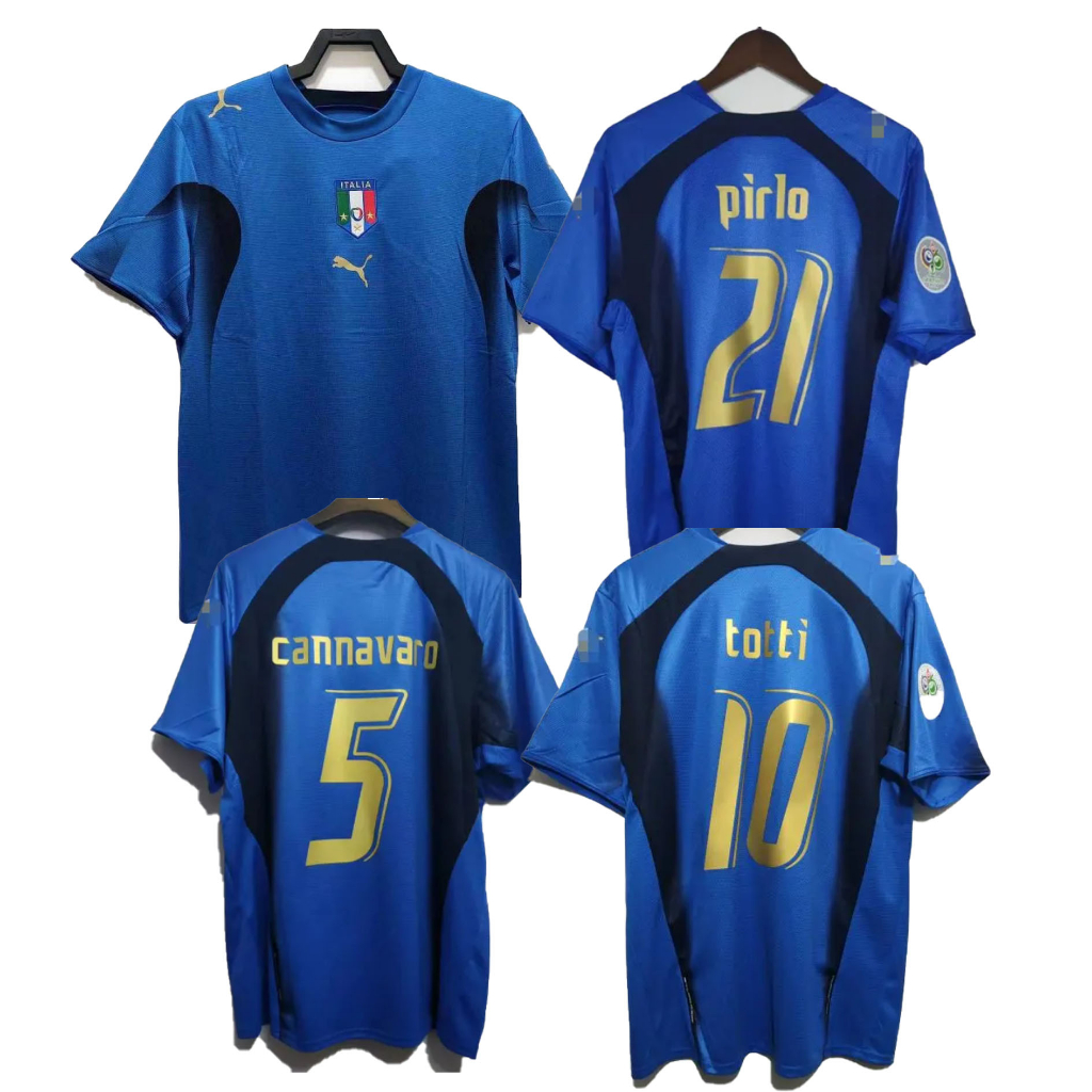 RETRO Italia 06 W Copa 21 # pirlo Camisas De Fútbol jeresy Hombres Camisetas Uniformes