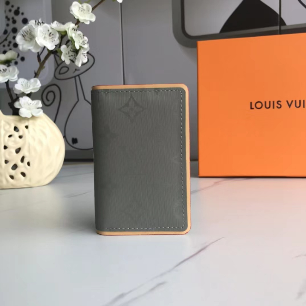 Real shooting 100% original Louis Vuitton tarjetero billetera de cuero para  hombre LV nuevo tarjetero con caja