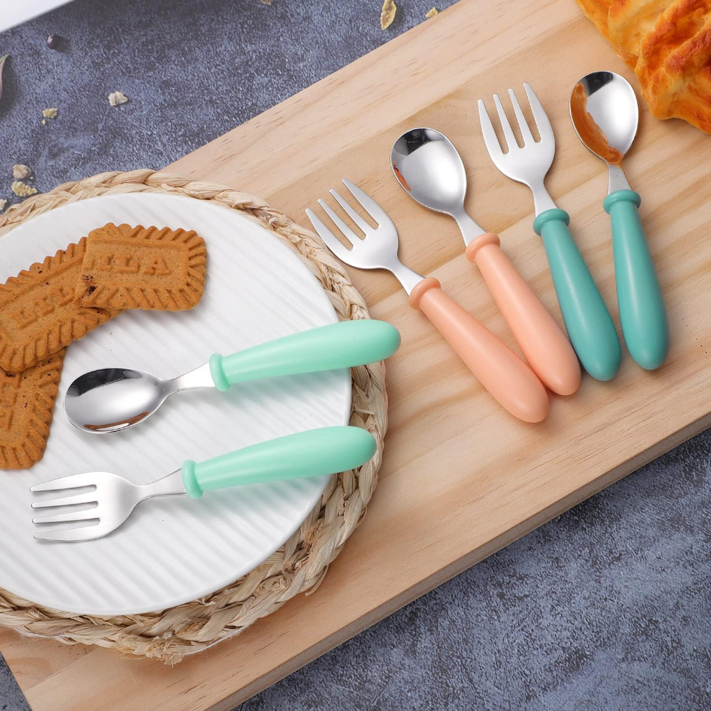 Cuchara De Silicona Para Bebé – Mango De Madera, Punta Suave, Ideal Para Autoalimentación Y Entrenamiento