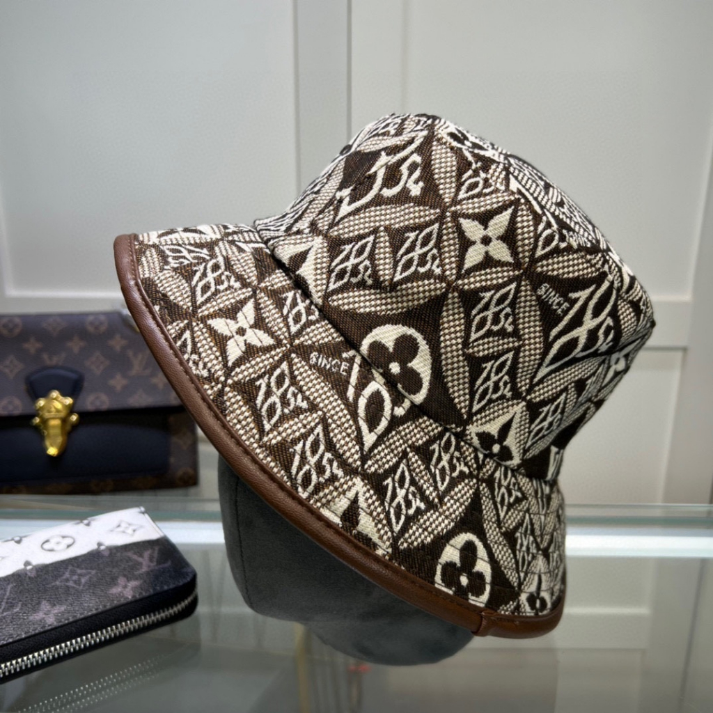 L Vuitton Sombreros De Cubo De Cuero De Moda Unisex Al Aire Libre