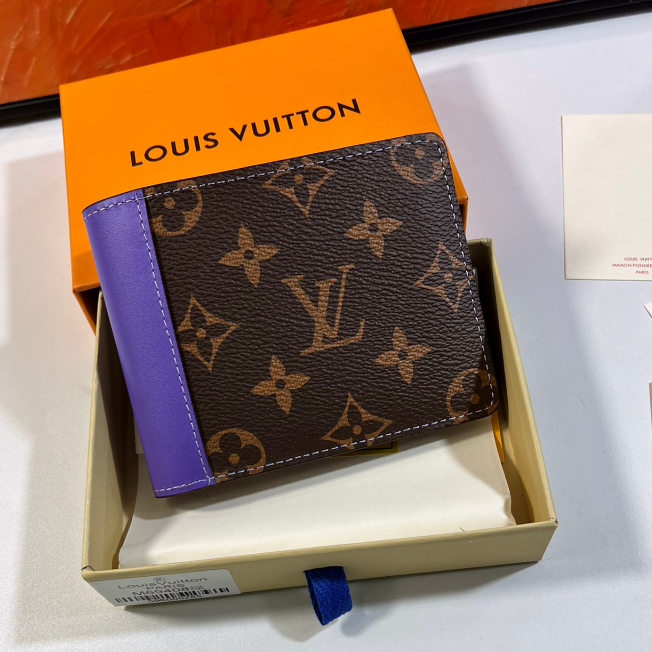 Con Caja] Cartera De Cuero De Vaca LV/Louis Vuitton 100 % Original , Corta  Cero Para Mujer 41938