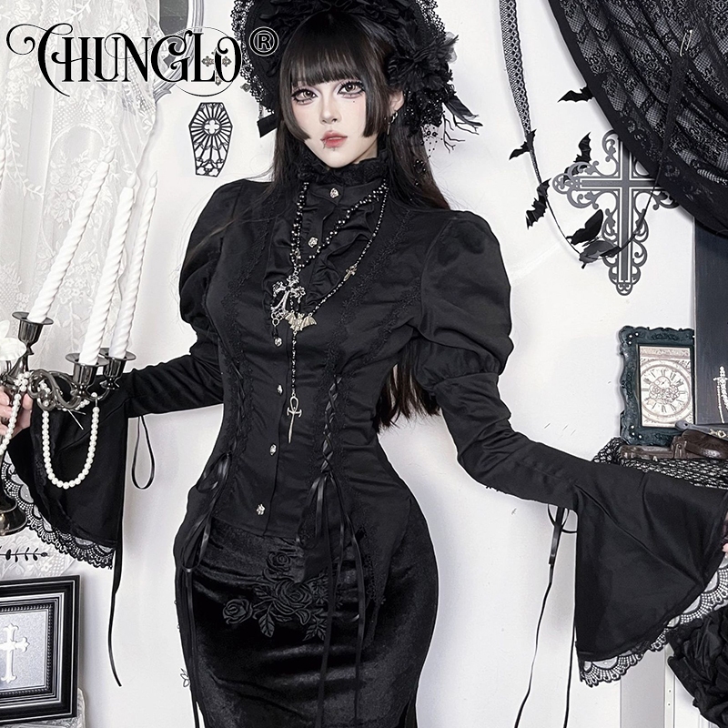 Disfraces de Halloween, vestido gótico renacentista para mujer, vestidos de encaje con mangas de murciélago, hombros descubiertos, vestido medieval steampunk, D-blanco