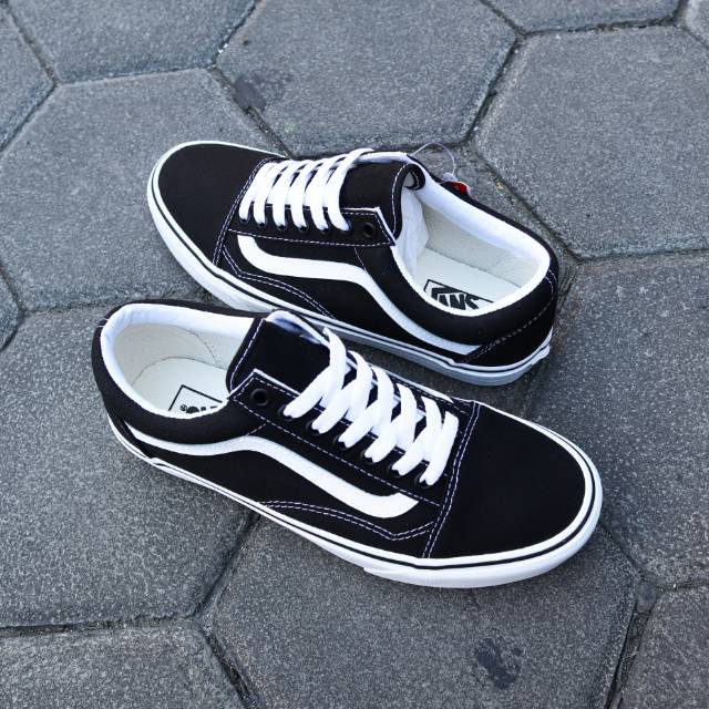 Vans Old Skool lona negro blanco | Shopee México