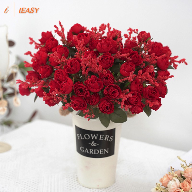 Flores De Rosas Artificiales De Alta Calidad De Sedas Falsas Ramo De Para  El Hogar , Jardín , Boda , Decoración | Shopee México