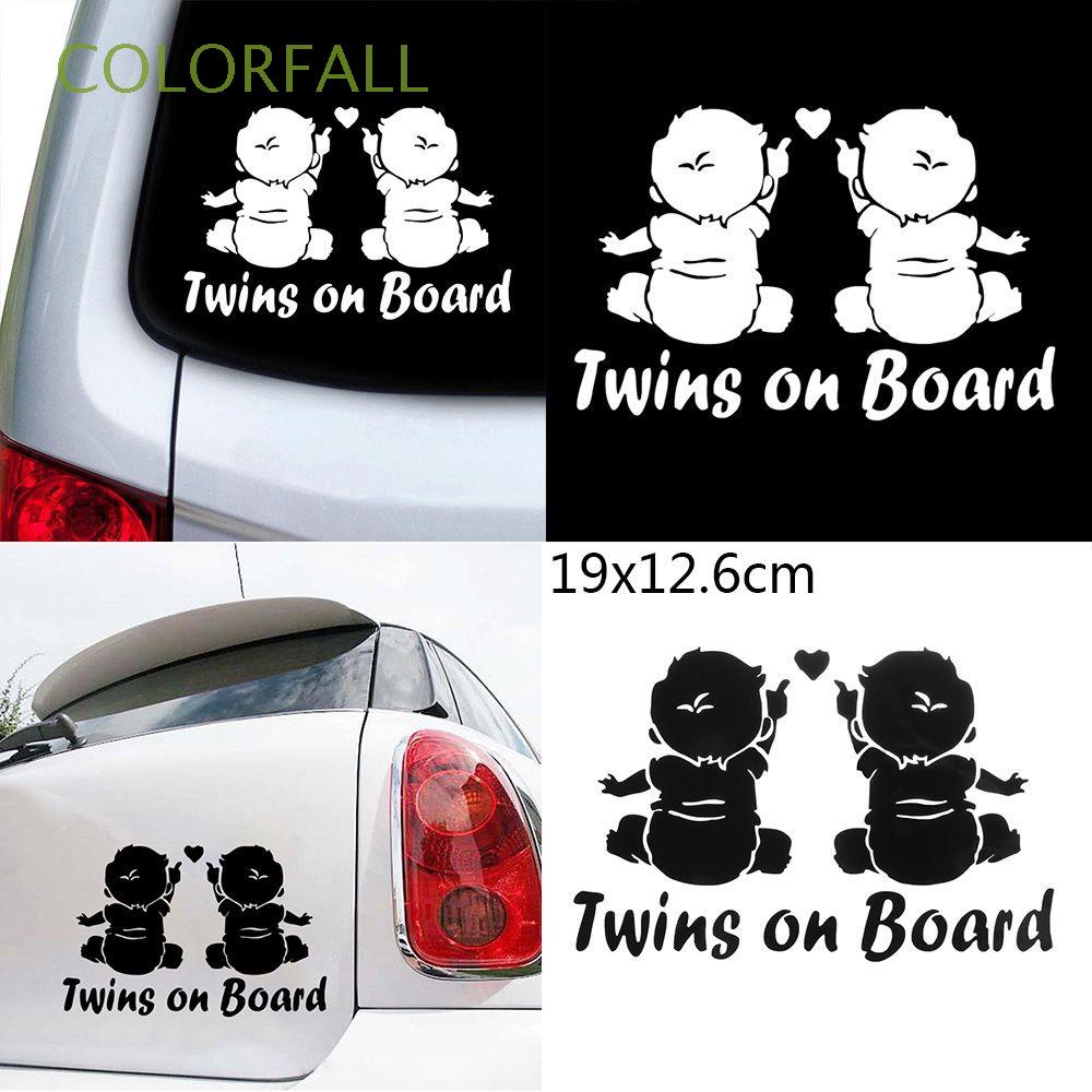 Colorfall 1 Pc Auto Coche Pegatina De Dibujos Animados Pegatinas Gemelas Bebe A Bordo Vinilo Reflectante Encantadora Decoracion Ventana Multicolor Shopee Mexico