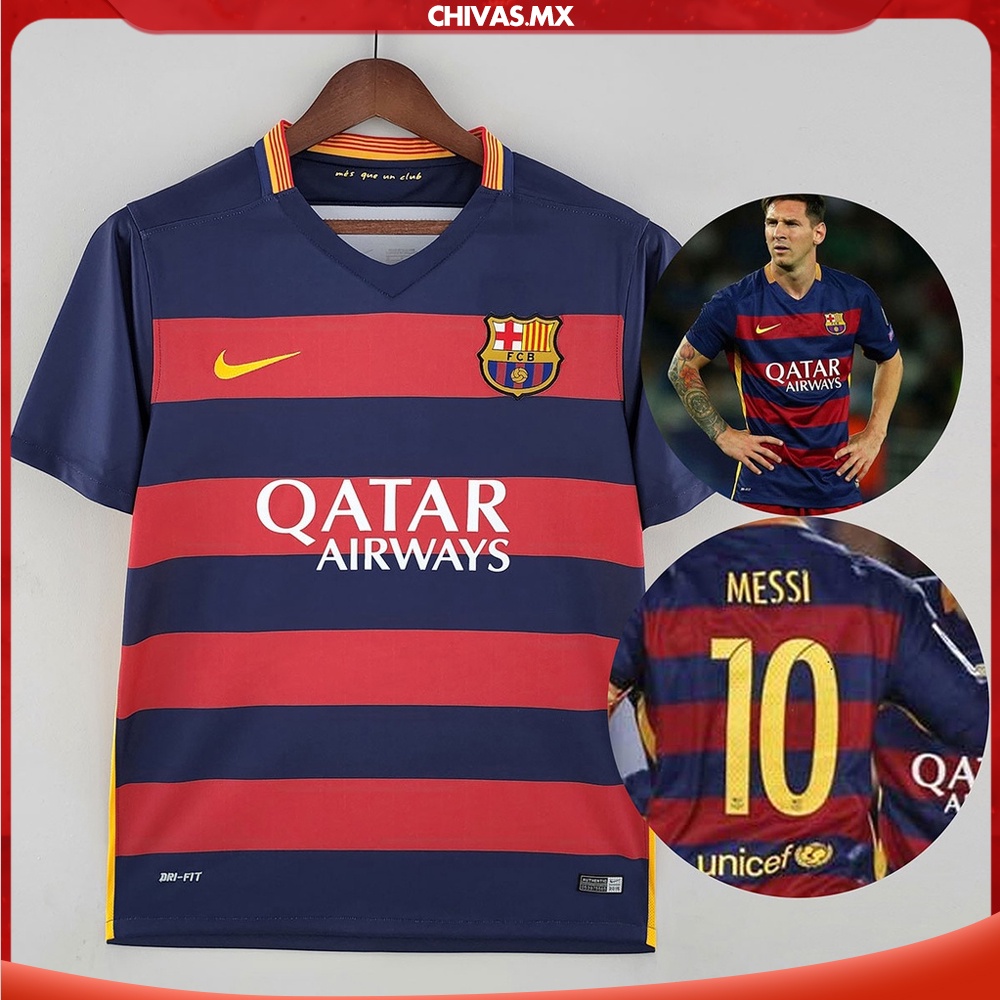Barcelona Retro 2015 2016 Local Camiseta de Fútbol Personalización Nombre Número Vintage Jersey