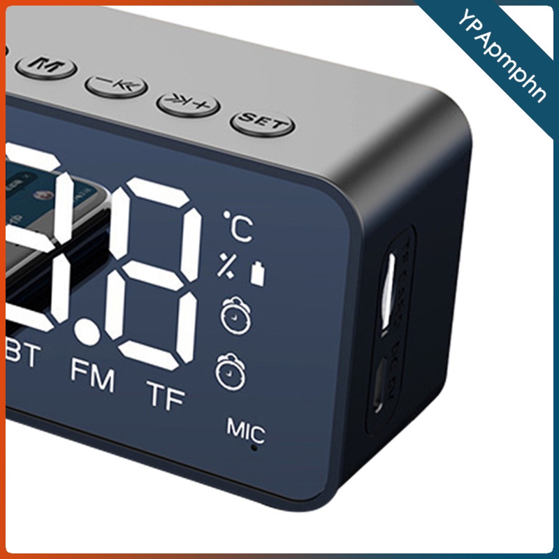 Bluetooth Alarm Digital Clock Mirrored, Radio Alarm Clock Battery Operated