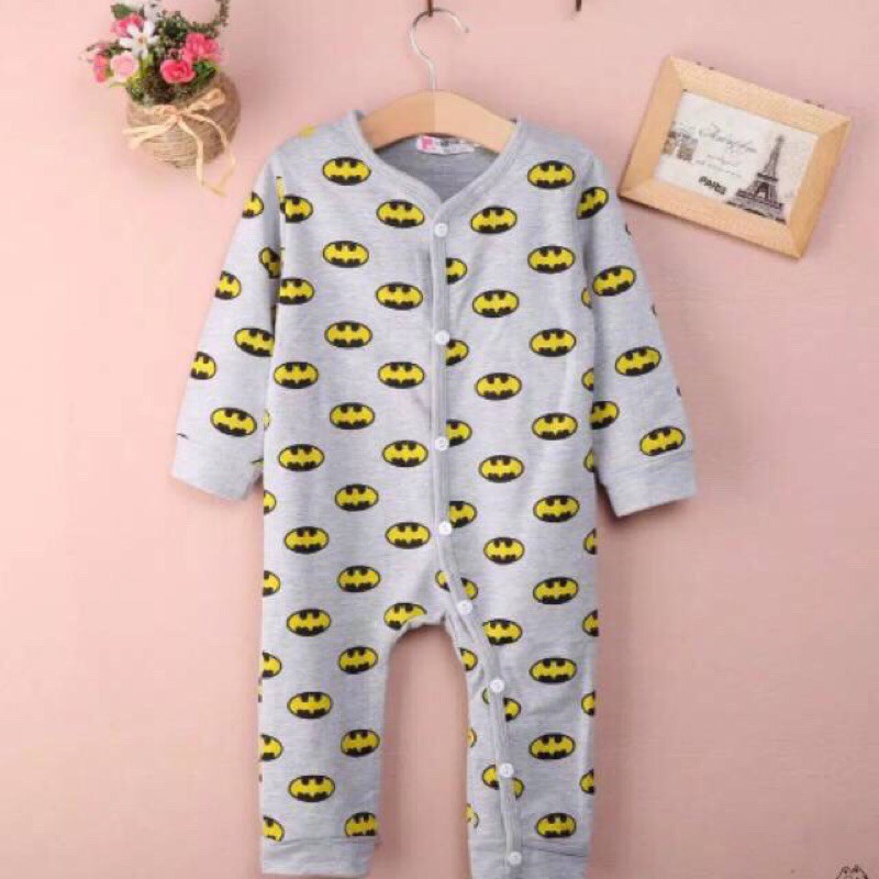 Mx mameluco Batman superhéroe algodón gris bebé niño (niño) pijama de manga  larga | Shopee México