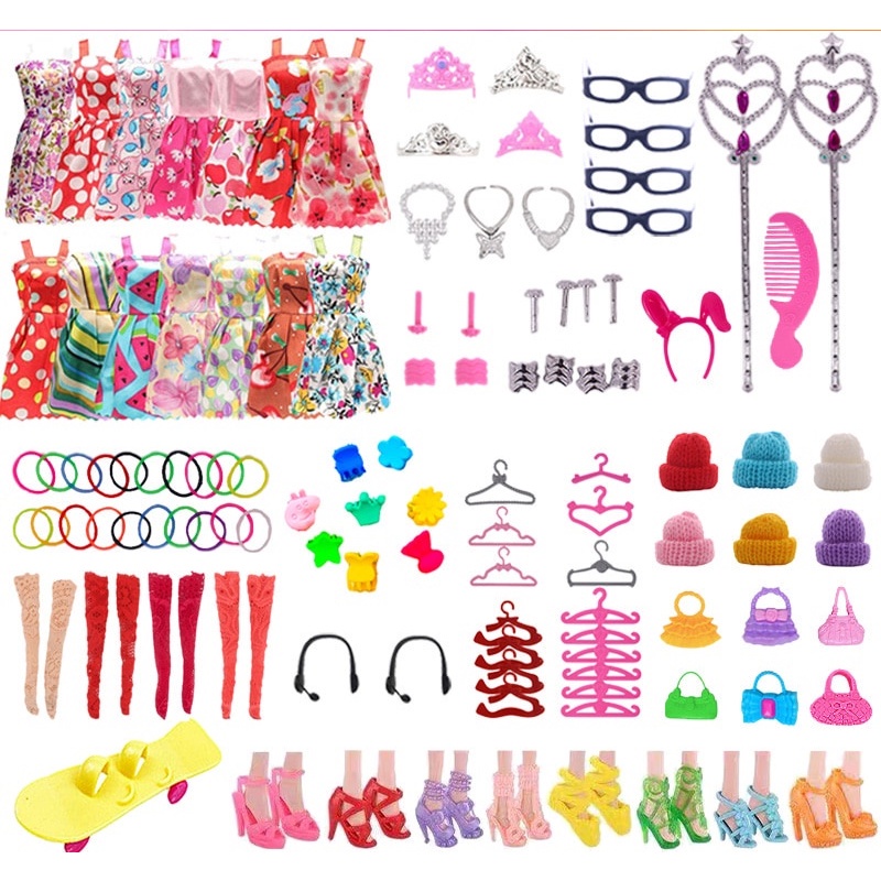 Bolsos Barbie Zapatos Accesorios Set para Muñeca Joyas Mattel DHC53 