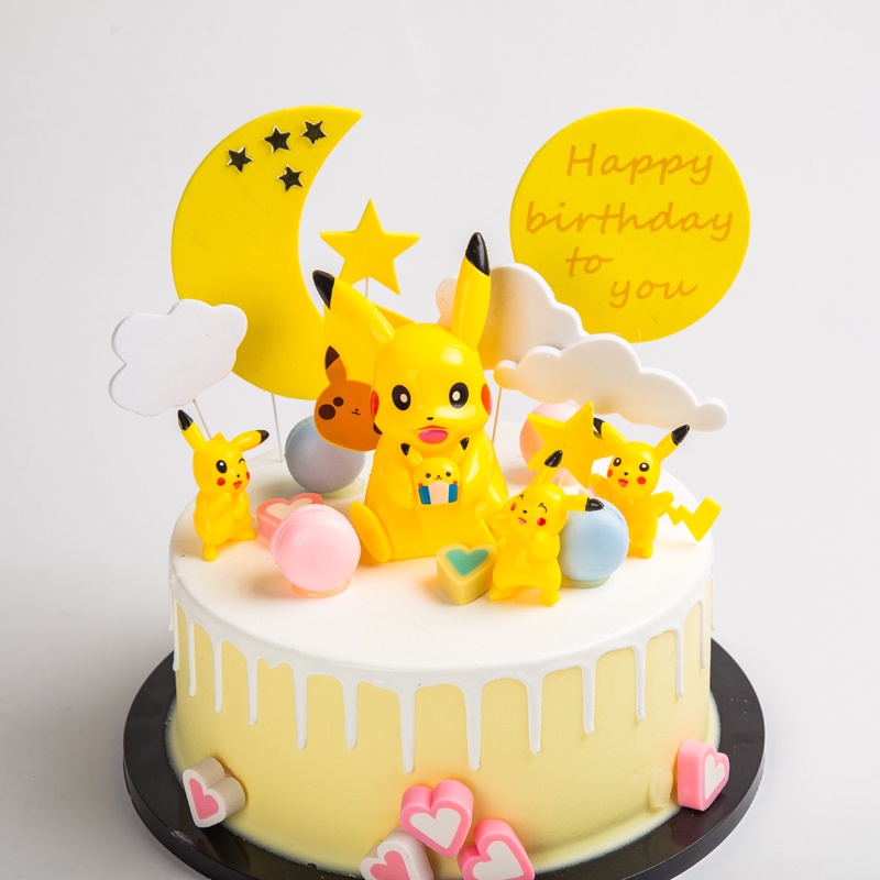 Lindo Pikachu Feliz Cumpleaños Pastel Decoración Para Suministros De Fiesta Niño  Niña Hornear Amor Regalos | Shopee México