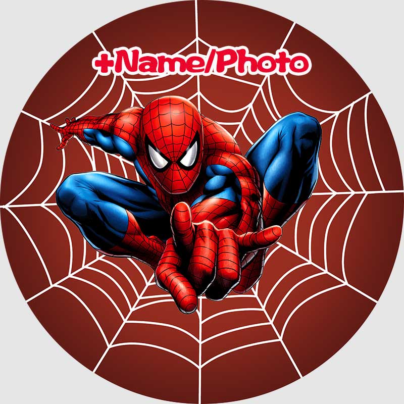 Diseño Redondo Para Hombre Araña Telón De Fondo Para Niños Web Héroe Rojo  Celebración De Cumpleaños Fotografía Nombre Pic Personalizado | Shopee  México