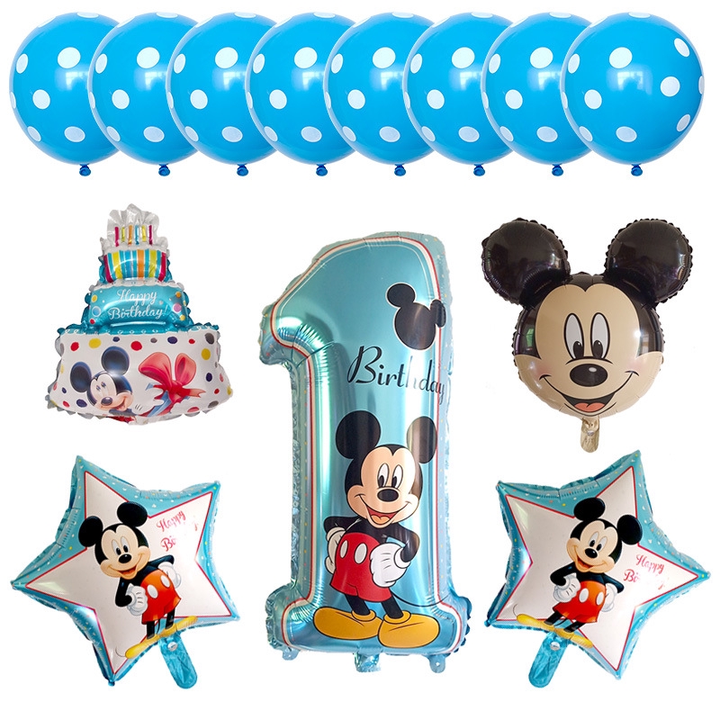 13pcs Nuevo 1er Cumpleanos Decoracion Globos Mixto Mickey Mouse Digital Pelicula De Aluminio Globo Conjunto De Globos Bebe Fiesta De Cumpleanos Decoracion Globos Shopee Mexico