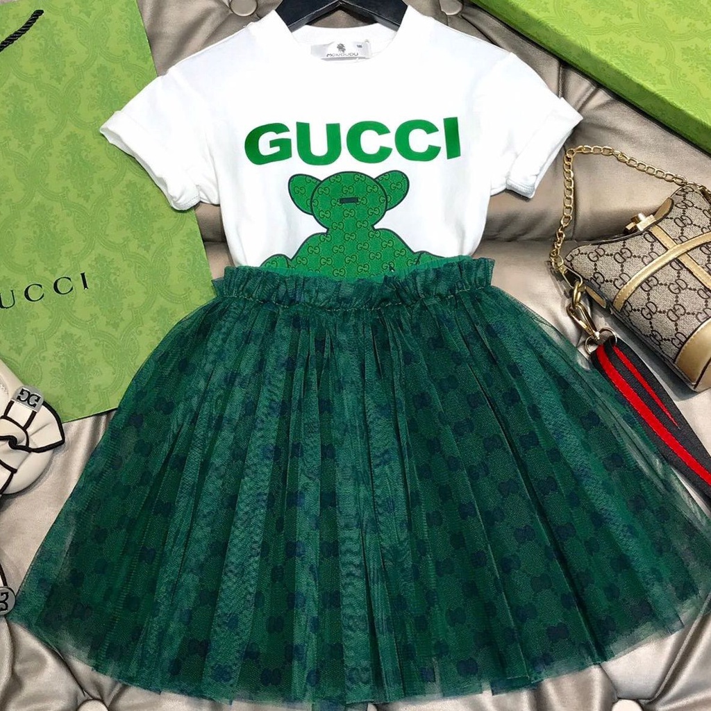 Gucci Niñas Verano 2022 Niños Grandes Moda Ropa De Piezas Traje | Shopee México