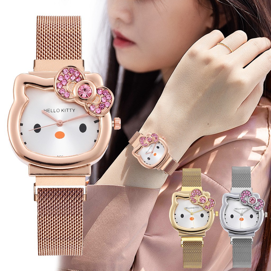Hello Kitty - reloj de de cuarzo con hebilla magnética para mujer | Shopee México