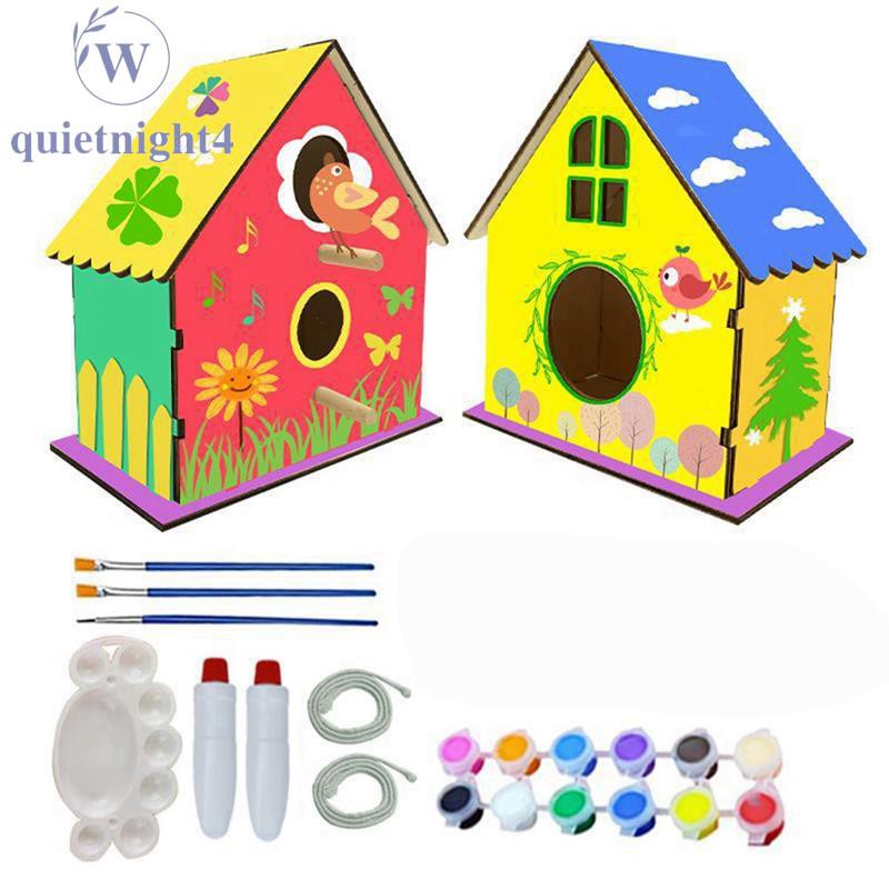 Crafts For Kids Ages 4 8 Kids Arts And Crafts 2 Pack Diy Wooden Birdhouse Build And Paint 4 8 Years Old Boys Girls Shopee Mexico