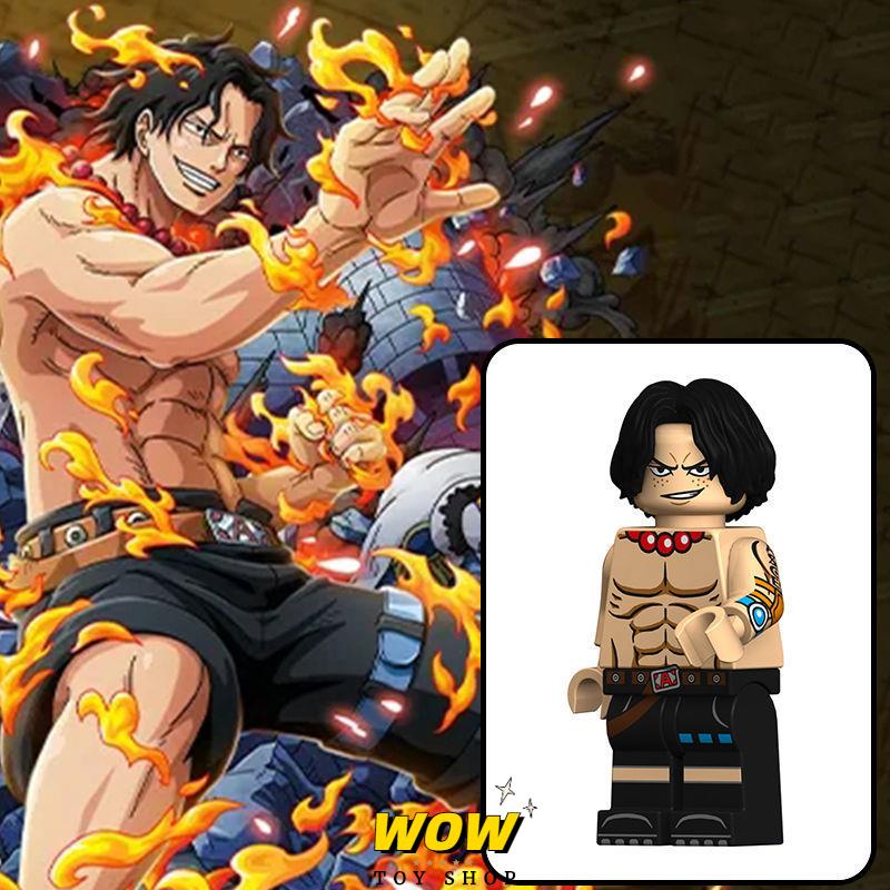 Fire Fist Ace Compatible Con Lego One Piece Luffy Three Brothers Burnt Fruit Death Yandi Building Block Toy