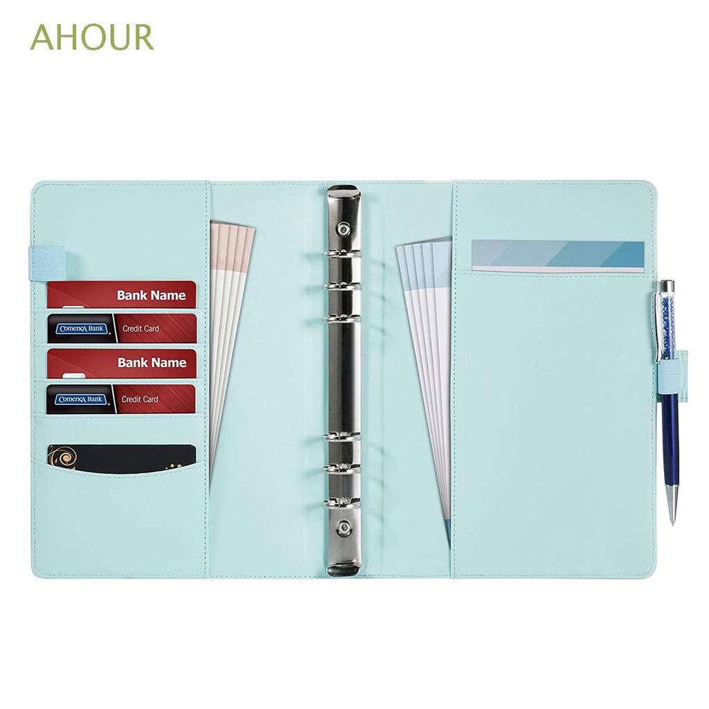 Ahour A6 Notebook Binder With 12 Budget Sheets Cash Envelopes For Budgeting Budget Planner Organizer With 8 Clear Pockets 6 Ring Binder Cover Leather With 2 Letter Sticker Label Binder Pockets Multicolor Shopee Mexico