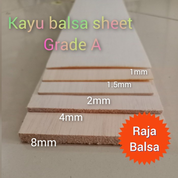 Balsa hoja de madera 4 mm X 10 cm X 1 metro BALSA SUPER grado AAA para MAKET
