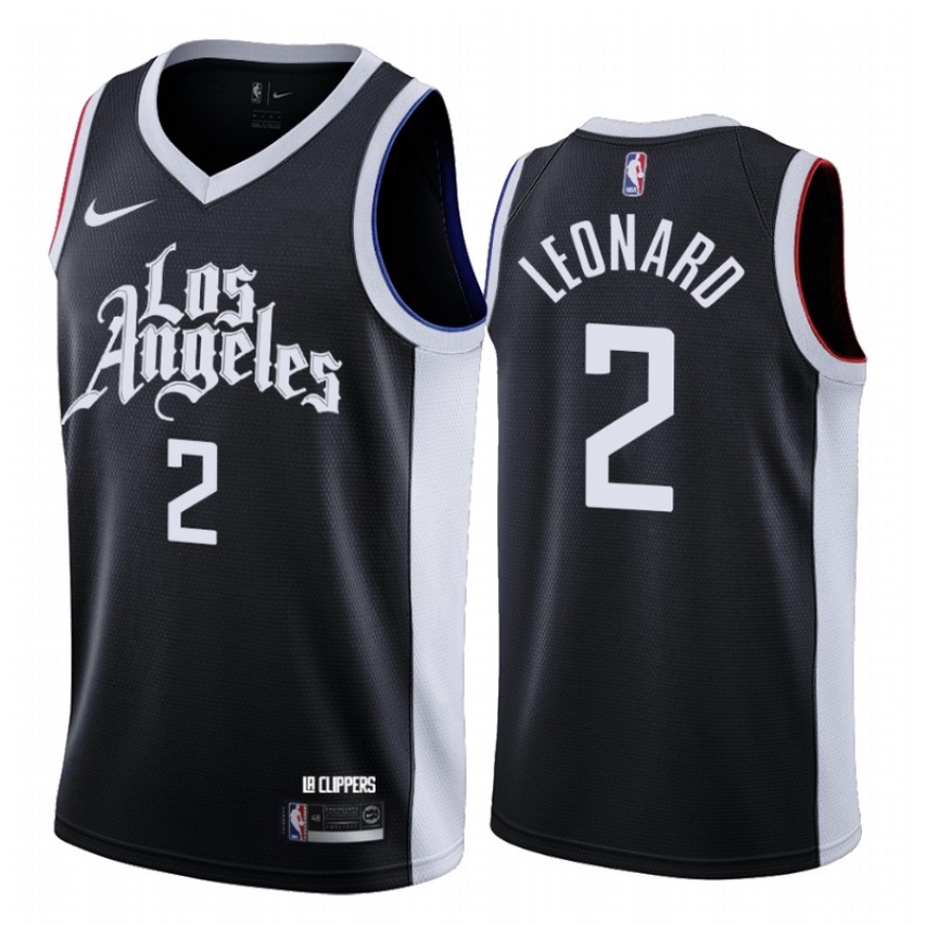 Kawhi Leonard #2 Los Angeles Clippers Camiseta Jersey Baloncesto Cosido Negro 