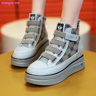 zapatos blancos de alta parte superior 2021 otoño nuevo aumento interior de  las mujeres zapatos plataforma suela gruesa blanco botas cortas son  delgadas y versátiles botas individuales | Shopee México