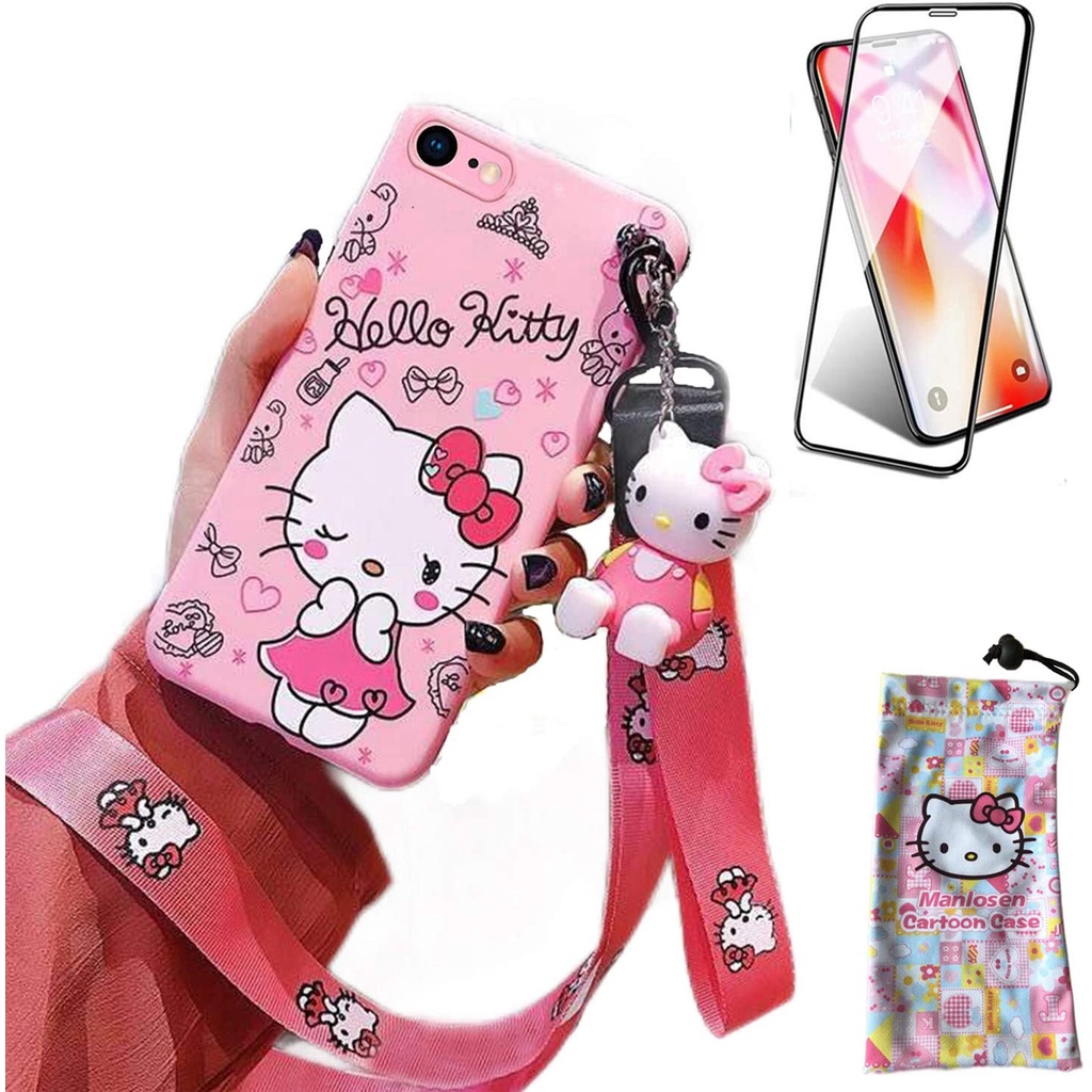 Funda Mica Accesorios Para iPhone 7/8/se 2020 Hello Kitty