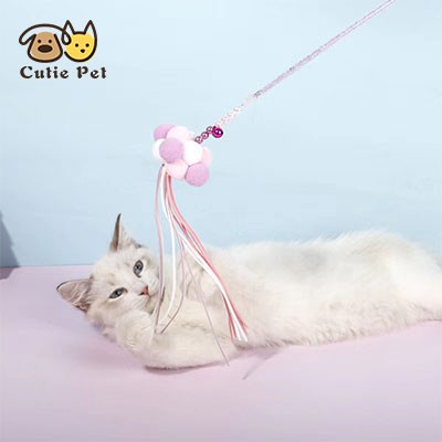 387 # Gato Teaser Borlas Diseño Palo Juguete Para Interior 