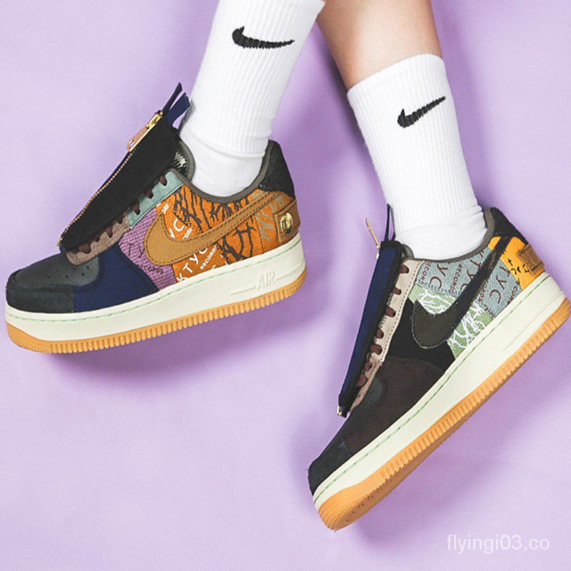 Nike Travis Scott x Air Force 1 TS joint AF1 ghost face stitching One