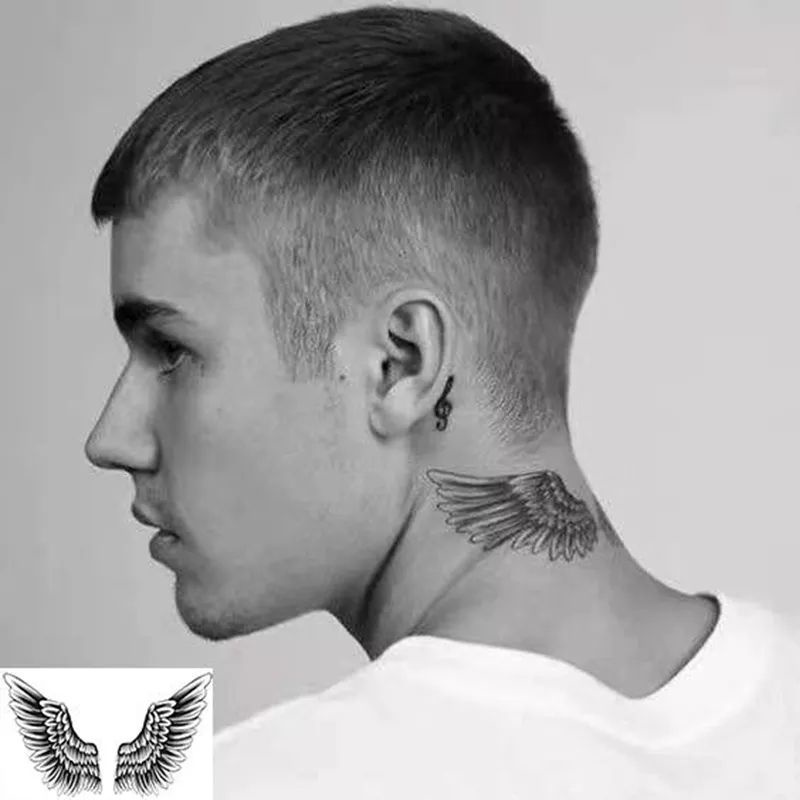 Justin bieber - pegatinas de tatuaje temporal a prueba de agua,  impermeables, tatuajes temporales, alas de ángel, tatuajes falsos al por  mayor | Shopee México