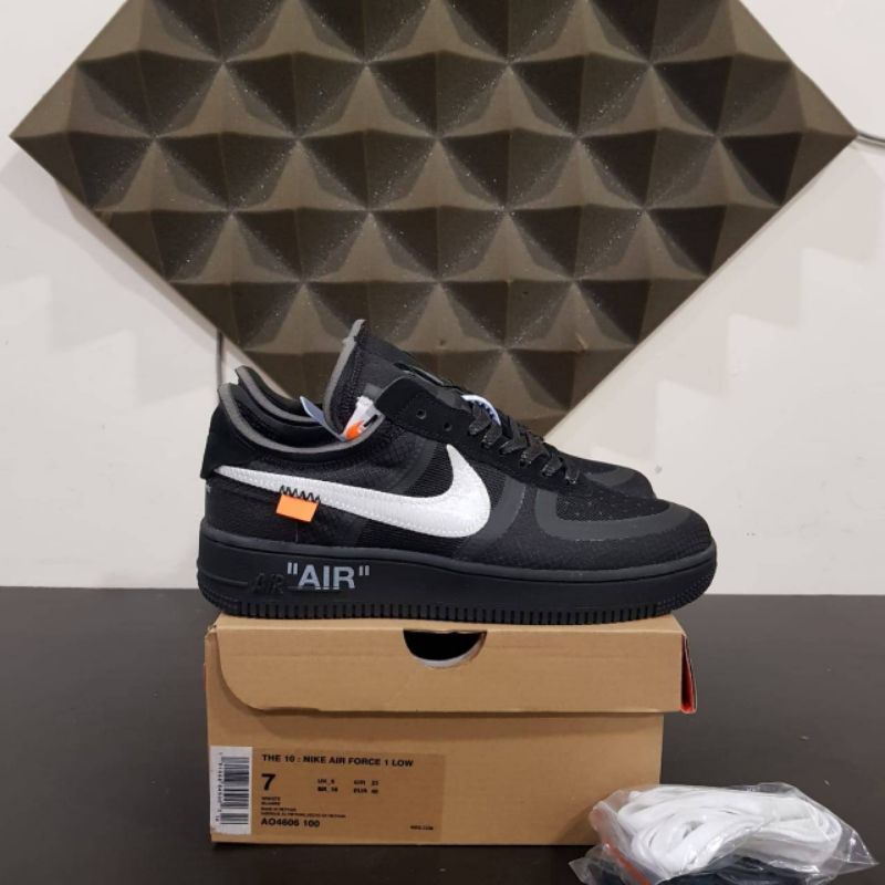 Zapatillas Zapatos Nike Air Force One Low Open Blanco Negro .
