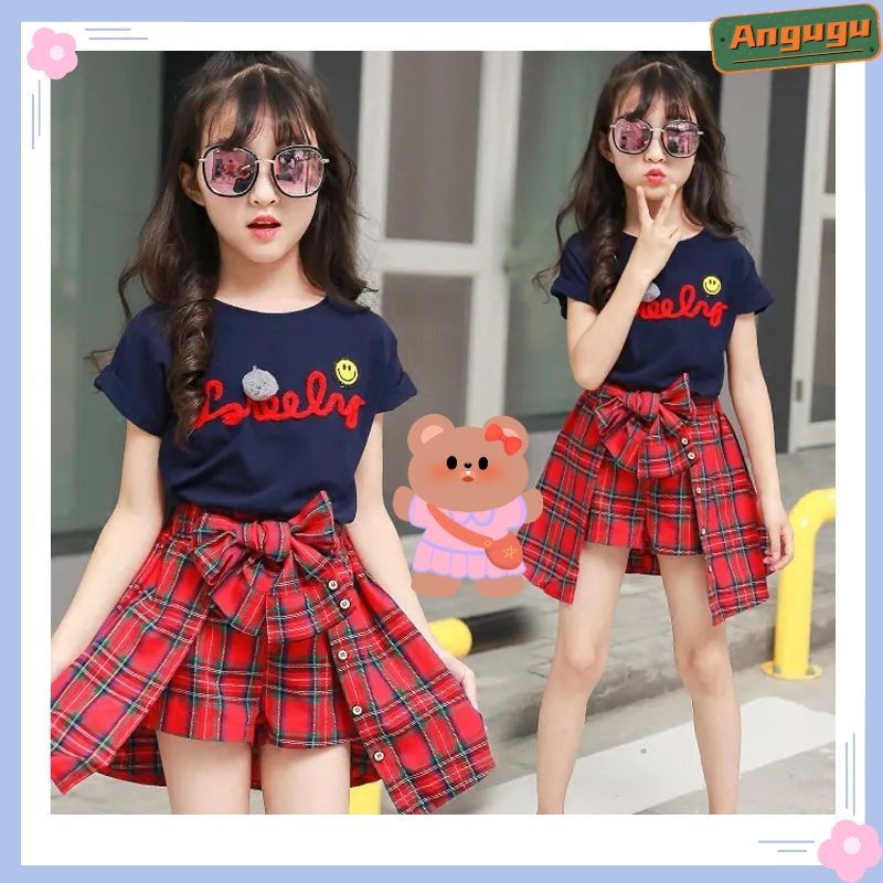 Angugu Moda Infantil 2PCS (Blusas + Falda) De Alta Calidad Para Niños Niña  Ropa Casual De 3 A 4 5 6 7 8 9 10 11 12 Años Camiseta Para Adolescentes |  Shopee México