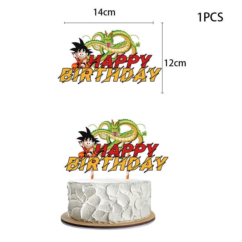 GR] Dragon Ball Goku Tema Feliz Cumpleaños Fiesta Decoraciones Set Cake  Topper Globos Bandera Necesita Suministros De | Shopee México
