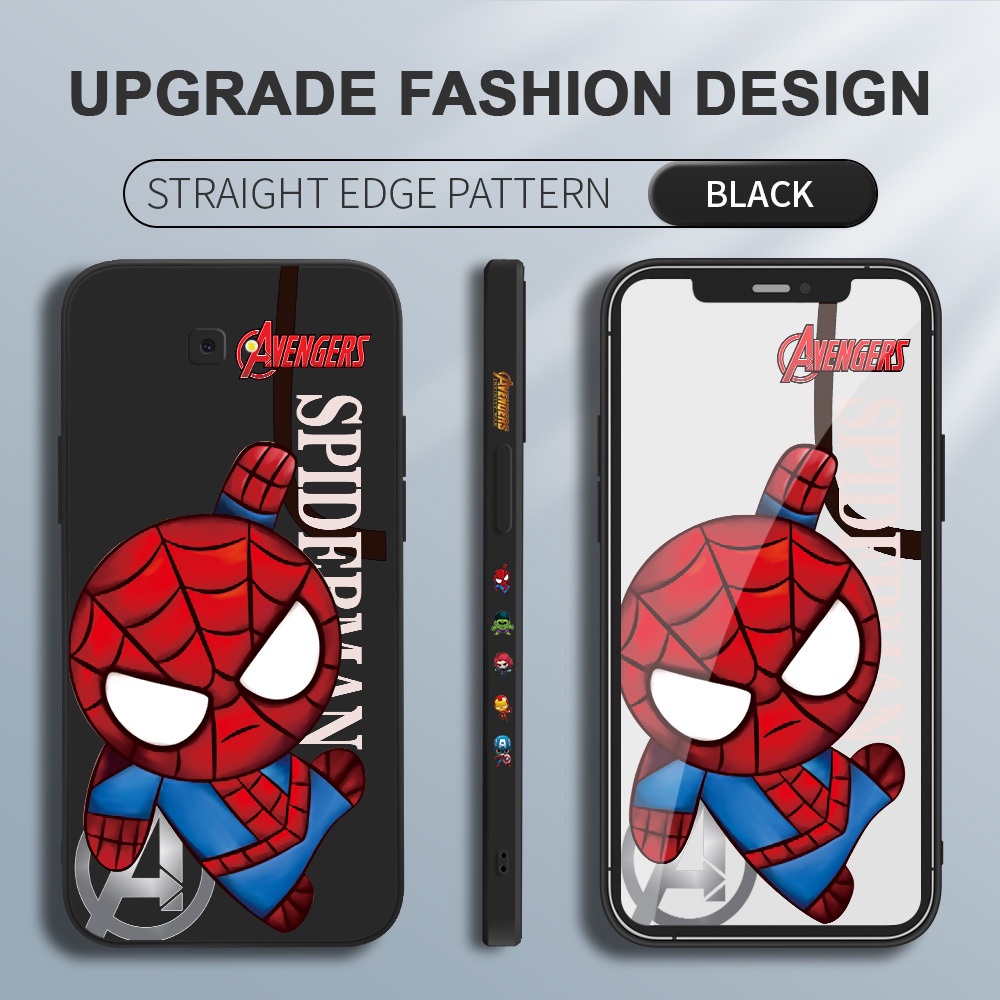 Para Samsung Galaxy J4 J6 Plus Prime 2018 Nuevo Lindo De Dibujos Animados  De Marvel Spiderman Diseño Lateral Caso Del Teléfono Patrón De Borde  Cuadrado Carcasa De Silicona Líquida Cubierta Completa De