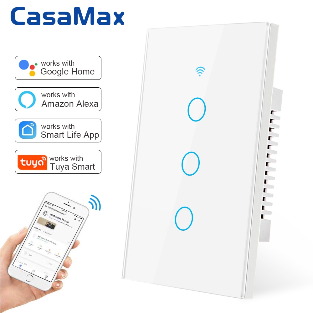 Interruptor De Luz De Pared Inteligente Wifi Apagador Inteligente Smart Switch Control Remoto 8736