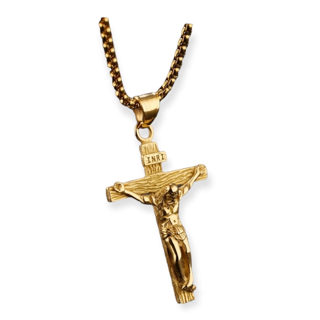 Cadena Cristo Crucifijo Oro Laminado 14k Shopee México