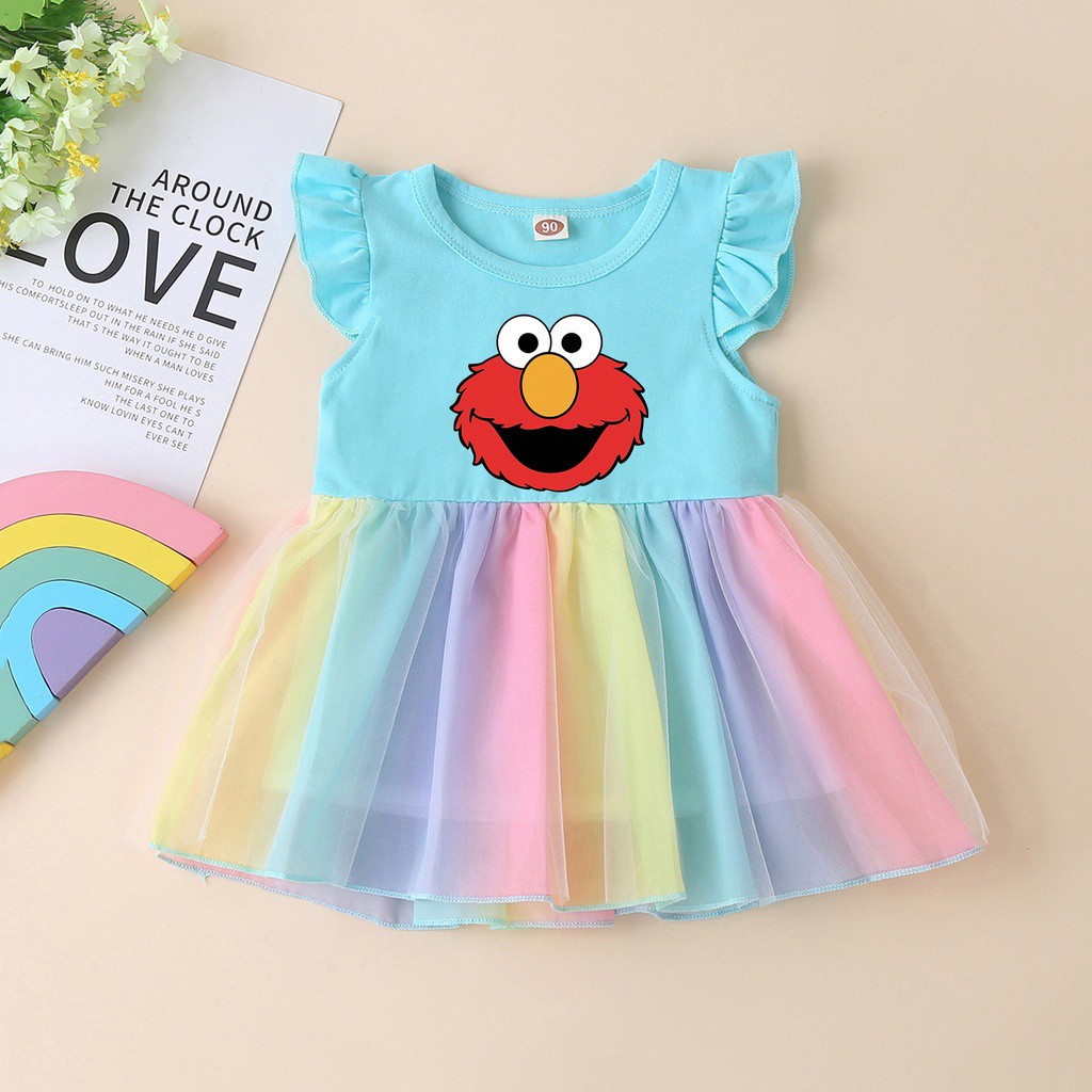 Vestido De Niña ELMO Calle Sésamo Para Niños Ropa Princesa Arco Iris  Vestidos | Shopee México
