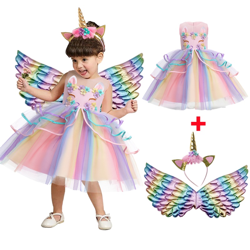 Bebé Niñas Unicornio Vestido Arco Iris Princesa De Niños Fiesta De  Cumpleaños Bola Disfraz De Cosplay | Shopee México