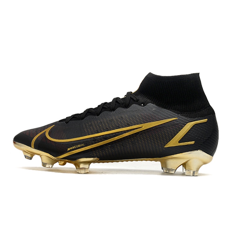 nike assassin's generación nuevo color de alta parte superior de punto impermeable fg fútbol zapatos de fútbol negro oro | Shopee México
