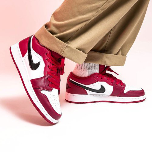 WKOA Nike jordan 1 Bajo 1 Vino Rojo chicago toe Rose Zapatos Casuales Bajos | Shopee México