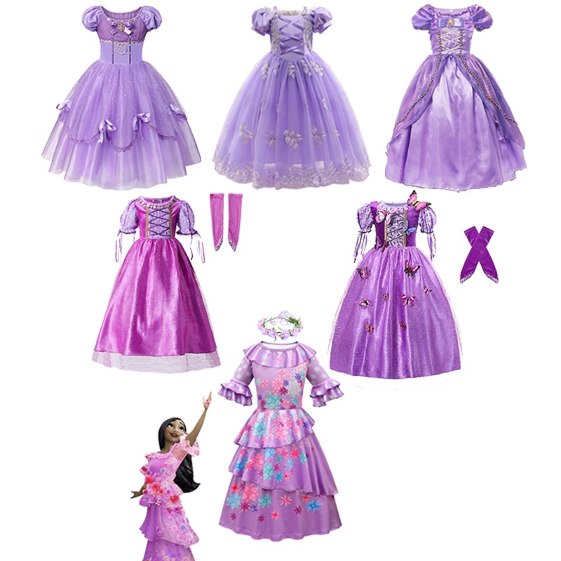 Encanto Vestidos Disney Disfraz Niñas De Princesa Rapunzel Enchanted  Cartoon Movie Role Cosplay Ropa Para 2 10 Años | Shopee México