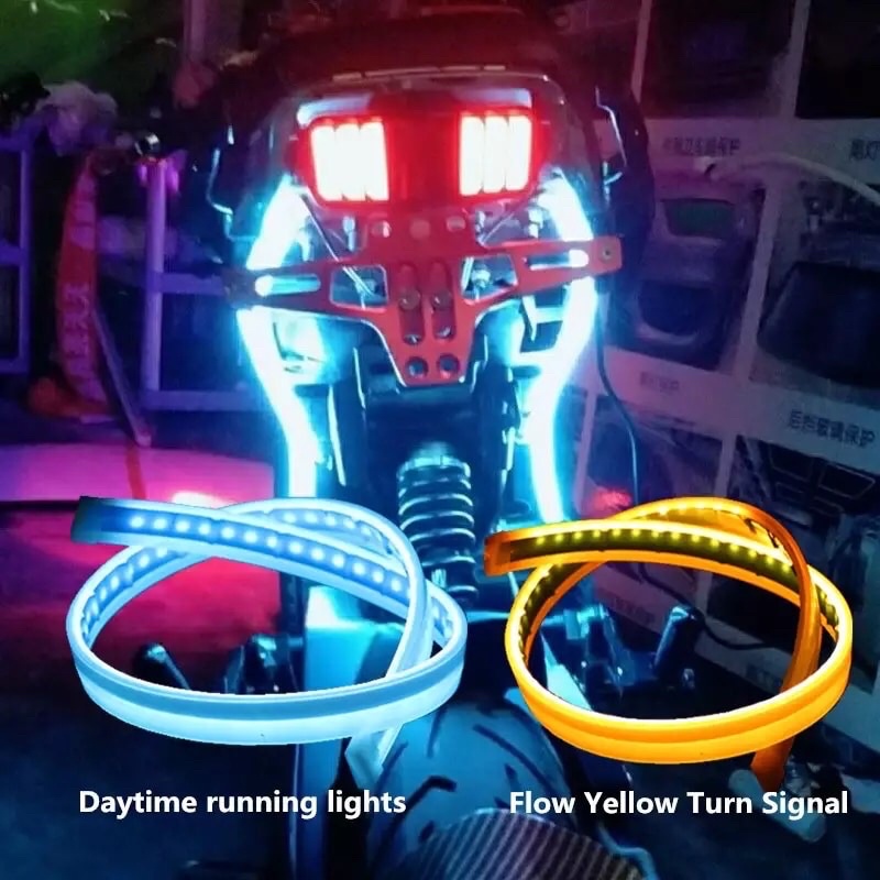 Tira Led DRL Para Moto Luz Con Direccional y Cuartos Colores DRL Led