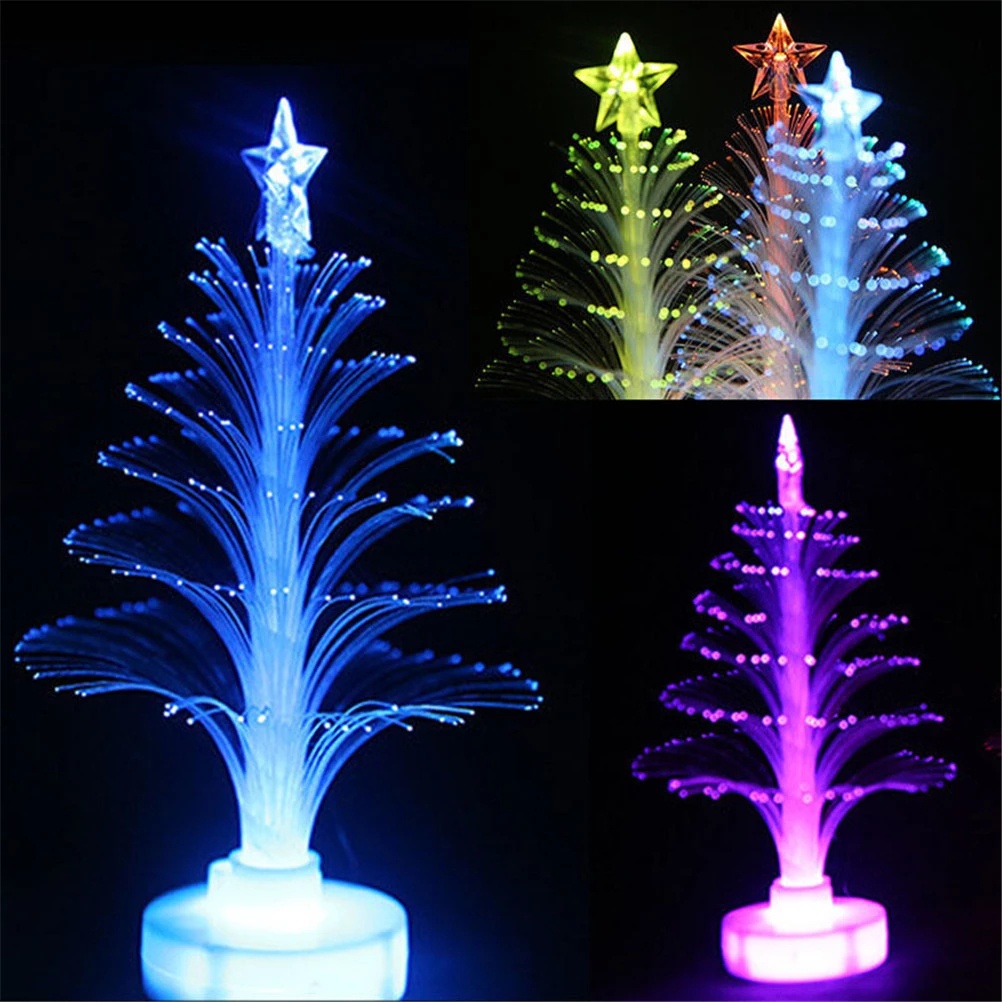 árbol de navidad lámpara de luz colorida led fibra óptica luz de noche  regalo de navidad | Shopee México