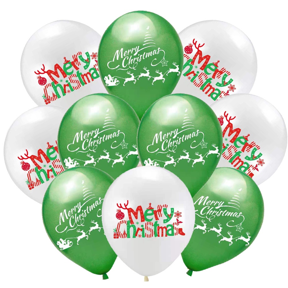 25-100 globos de látex Feliz Navidad Verde y Rojo Navidad Decoración Globo De Helio 