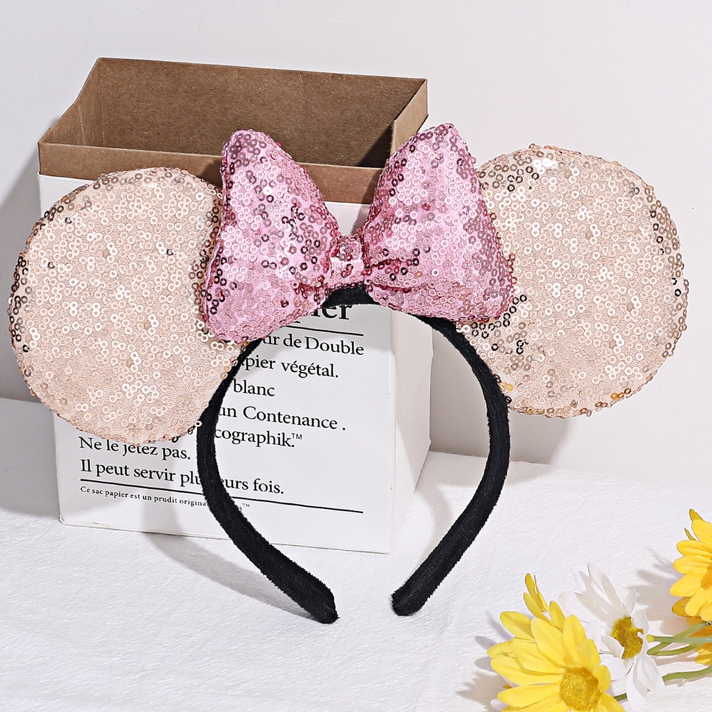 Linda De Mickey Mouse Ears Diadema De La Mariposa Del Brillo Hairband Para Niñas 