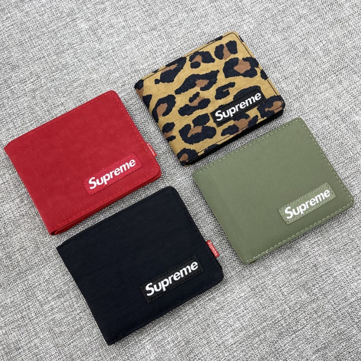 Supreme 20FW Doble Plegable Corto Cartera Para Hombres Y Mujeres Joven Estilo Simple Con Bolsa Monedas puyP | Shopee México