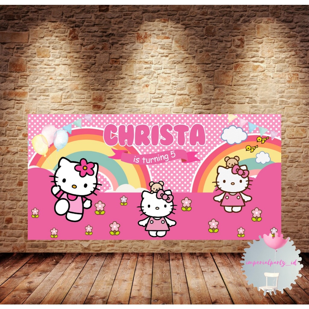 Banner de fondo personalizado feliz cumpleaños Hello Kitty Banner | Shopee  México